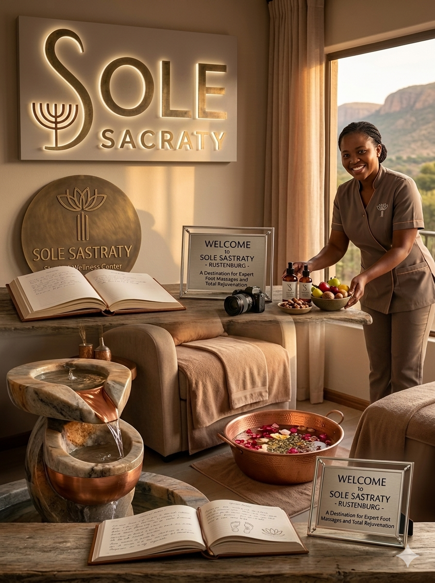 Deep tissue foot massage in spa setting