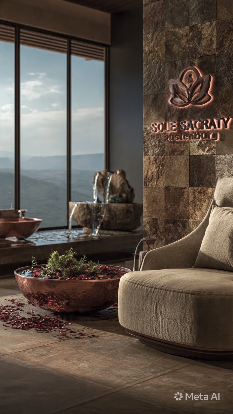 Sole Sacraty spa interior with mountain view and copper bowl